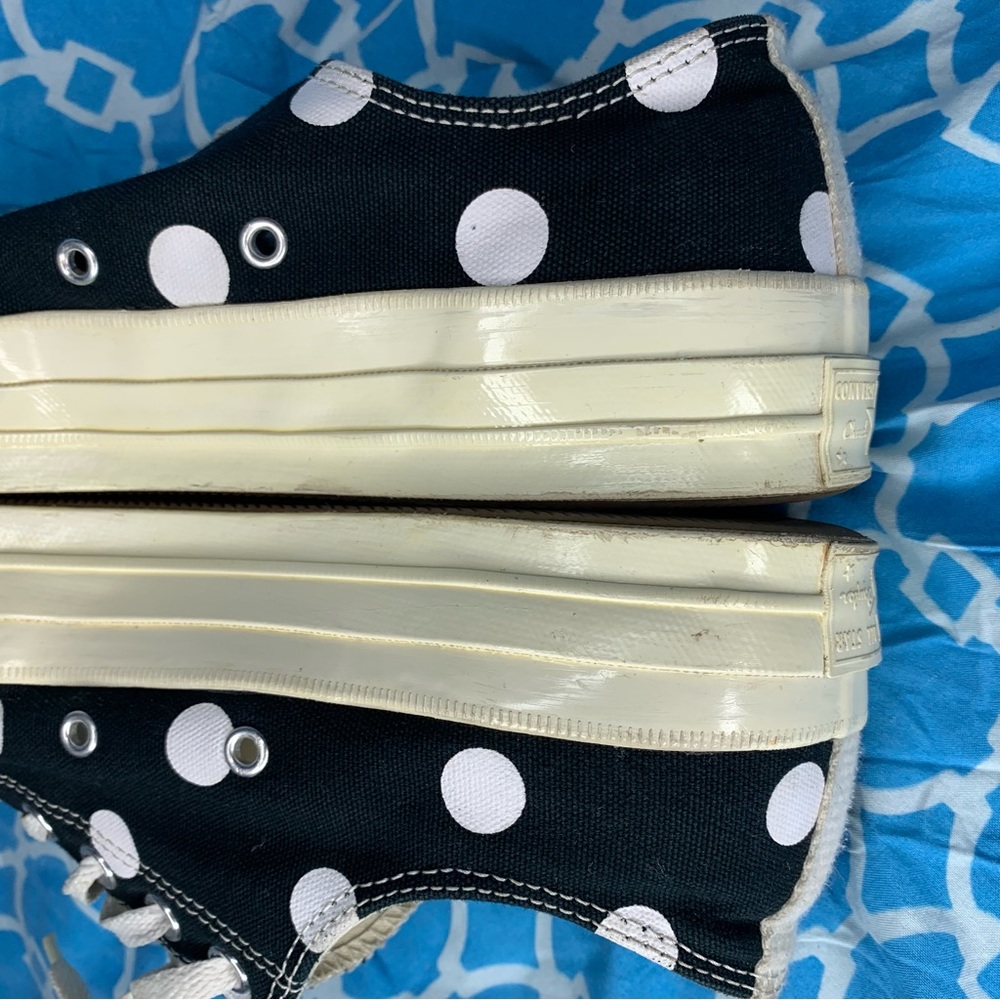 Mens size 10 Converse Comme Des Garcons polka dot print low top CDG chuck taylor - Picture 6 of 10